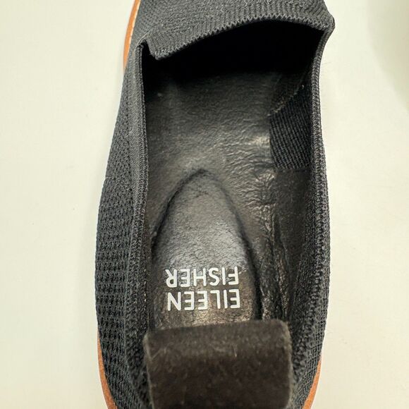 EILEEN FISHER Lindy Black  Novo Stretch Knit Platform Wedges  Womens Size 8.5 - Picture 9 of 10